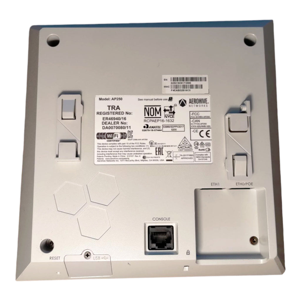 Aerohive AP250 Dual Band WiFi 5 802.11ac BLE Access Point AH-AP-250-AC-FCC