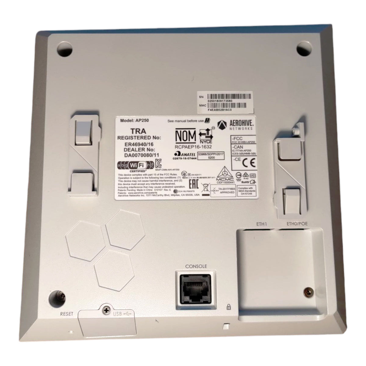 Aerohive AP250 Punto de Acceso WiFi 5 802.11ac BLE de Doble Banda AH-AP-250-AC-FCC