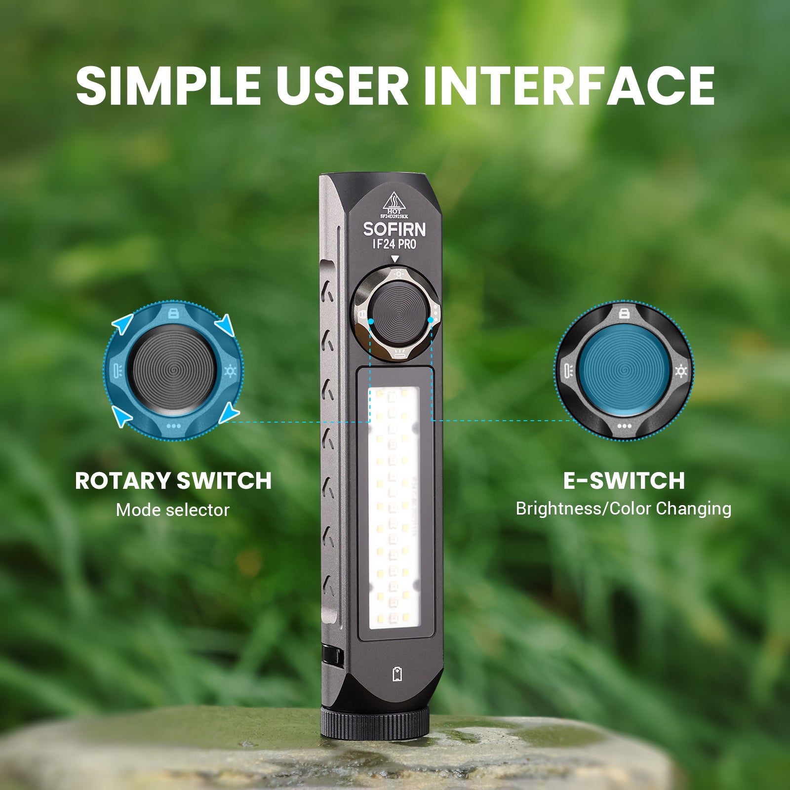 Sofirn IF24 PRO Flashlight 1800 Lumens RGB Light 18650