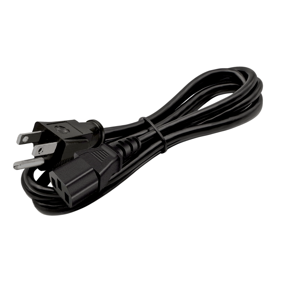 6ft Computer Power Cord 10A 125V IEC C13 to NEMA 5-15P – Black